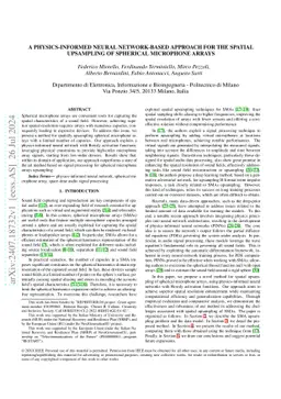 A Physics-Informed Neural Network-Based Approach for the Spatial
  Upsampling of Spherical Microphone Arrays