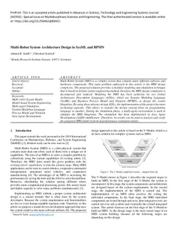 Multi-Robot System Architecture design in SysML and BPMN