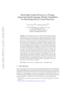 Knowledge Graph Structure as Prompt: Improving Small Language Models
  Capabilities for Knowledge-based Causal Discovery