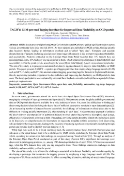 TAGIFY: LLM-powered Tagging Interface for Improved Data Findability on
  OGD portals