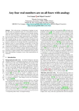 Any four real numbers are on all fours with analogy