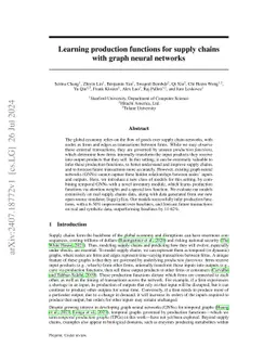 Learning production functions for supply chains with graph neural networks