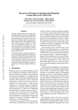 The power of Prompts: Evaluating and Mitigating Gender Bias in MT with
  LLMs