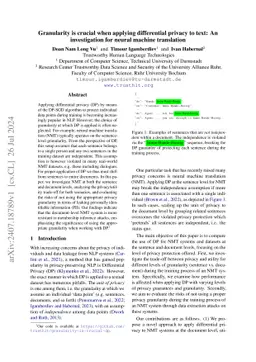 Granularity is crucial when applying differential privacy to text: An
  investigation for neural machine translation