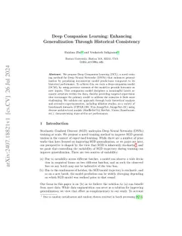 Deep Companion Learning: Enhancing Generalization Through Historical
  Consistency