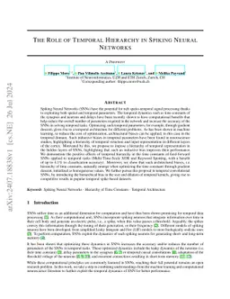 The Role of Temporal Hierarchy in Spiking Neural Networks