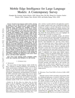 Mobile Edge Intelligence for Large Language Models: A Contemporary Survey