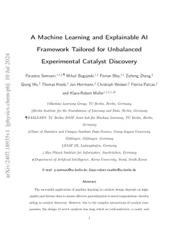 A Machine Learning and Explainable AI Framework Tailored for Unbalanced
  Experimental Catalyst Discovery