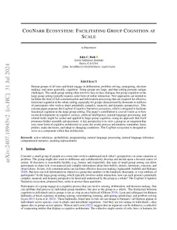 CogNarr Ecosystem: Facilitating Group Cognition at Scale