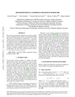 High-Dimensional Confidence Regions in Sparse MRI