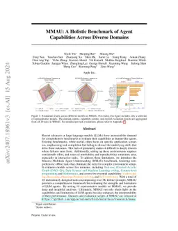 MMAU: A Holistic Benchmark of Agent Capabilities Across Diverse Domains