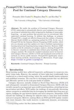 PromptCCD: Learning Gaussian Mixture Prompt Pool for Continual Category
  Discovery
