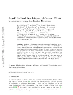 Rapid Likelihood Free Inference of Compact Binary Coalescences using
  Accelerated Hardware