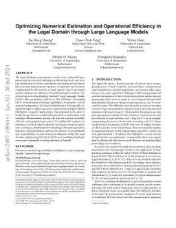 Optimizing Numerical Estimation and Operational Efficiency in the Legal
  Domain through Large Language Models