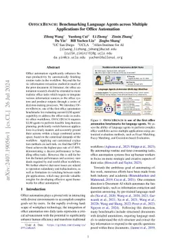 OfficeBench: Benchmarking Language Agents across Multiple Applications
  for Office Automation