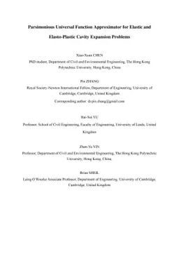 Parsimonious Universal Function Approximator for Elastic and
  Elasto-Plastic Cavity Expansion Problems