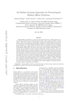 On Machine Learning Approaches for Protein-Ligand Binding Affinity
  Prediction