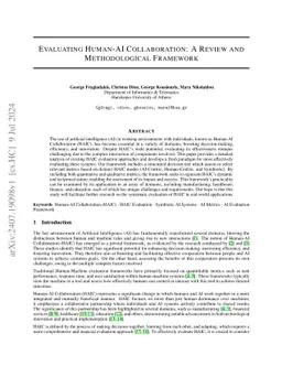 Evaluating Human-AI Collaboration: A Review and Methodological Framework
