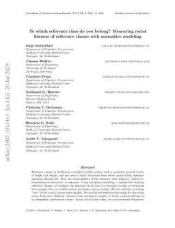 To which reference class do you belong? Measuring racial fairness of reference classes with normative modeling