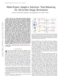 Multi-Expert Adaptive Selection: Task-Balancing for All-in-One Image
  Restoration