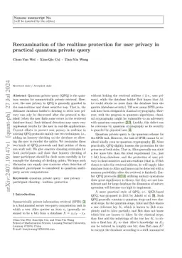 Reexamination of the realtime protection for user privacy in practical
  quantum private query