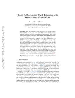 Revisit Self-supervised Depth Estimation with Local
  Structure-from-Motion
