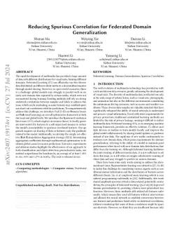 Reducing Spurious Correlation for Federated Domain Generalization
