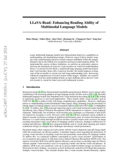 LLaVA-Read: Enhancing Reading Ability of Multimodal Language Models