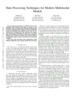Data Processing Techniques for Modern Multimodal Models