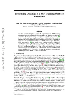 Towards the Dynamics of a DNN Learning Symbolic Interactions