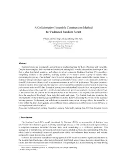 A collaborative ensemble construction method for federated random forest