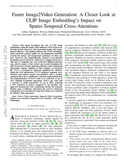 Faster Image2Video Generation: A Closer Look at CLIP Image Embedding's
  Impact on Spatio-Temporal Cross-Attentions
