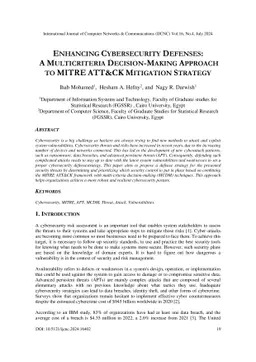 Enhancing cybersecurity defenses: a multicriteria decision-making
  approach to MITRE ATT&CK mitigation strategy