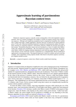Approximate learning of parsimonious Bayesian context trees