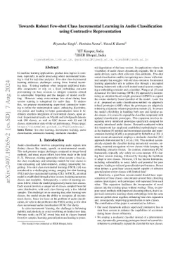 Towards Robust Few-shot Class Incremental Learning in Audio
  Classification using Contrastive Representation
