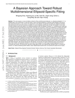 A Bayesian Approach Toward Robust Multidimensional Ellipsoid-Specific
  Fitting