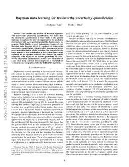 Bayesian meta learning for trustworthy uncertainty quantification