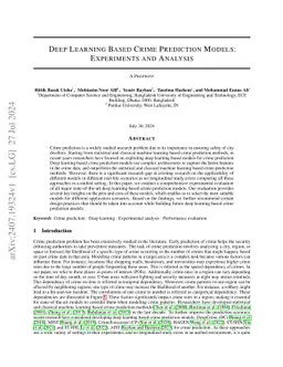 Deep Learning Based Crime Prediction Models: Experiments and Analysis