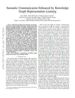 Semantic Communication Enhanced by Knowledge Graph Representation
  Learning