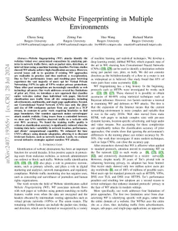 Seamless Website Fingerprinting in Multiple Environments