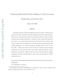 Enhancing Black-Scholes Delta Hedging via Deep Learning