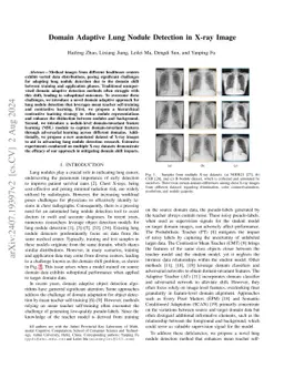 Domain Adaptive Lung Nodule Detection in X-ray Image