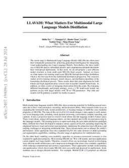 LLAVADI: What Matters For Multimodal Large Language Models Distillation