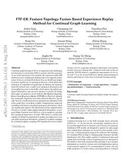 FTF-ER: Feature-Topology Fusion-Based Experience Replay Method for
  Continual Graph Learning