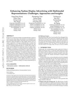 Enhancing Taobao Display Advertising with Multimodal Representations:
  Challenges, Approaches and Insights