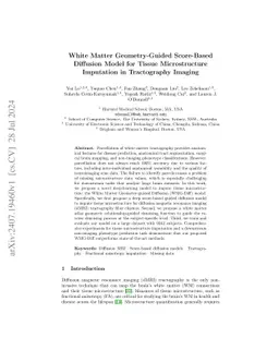 White Matter Geometry-Guided Score-Based Diffusion Model for Tissue
  Microstructure Imputation in Tractography Imaging