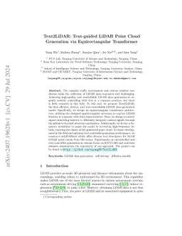 Text2LiDAR: Text-guided LiDAR Point Cloud Generation via Equirectangular
  Transformer