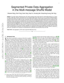 Segmented Private Data Aggregation in the Multi-message Shuffle Model