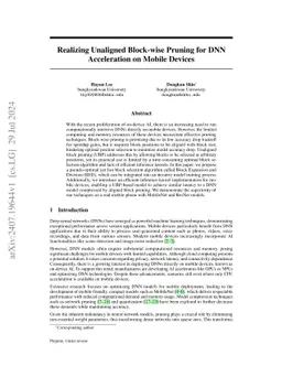 Realizing Unaligned Block-wise Pruning for DNN Acceleration on Mobile
  Devices