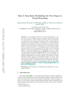 Take A Step Back: Rethinking the Two Stages in Visual Reasoning